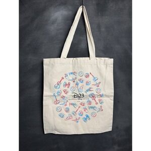 Disney D23 Official Fan Club Tote Bag Cream Canvas Star Wars Marvel Sketch Print